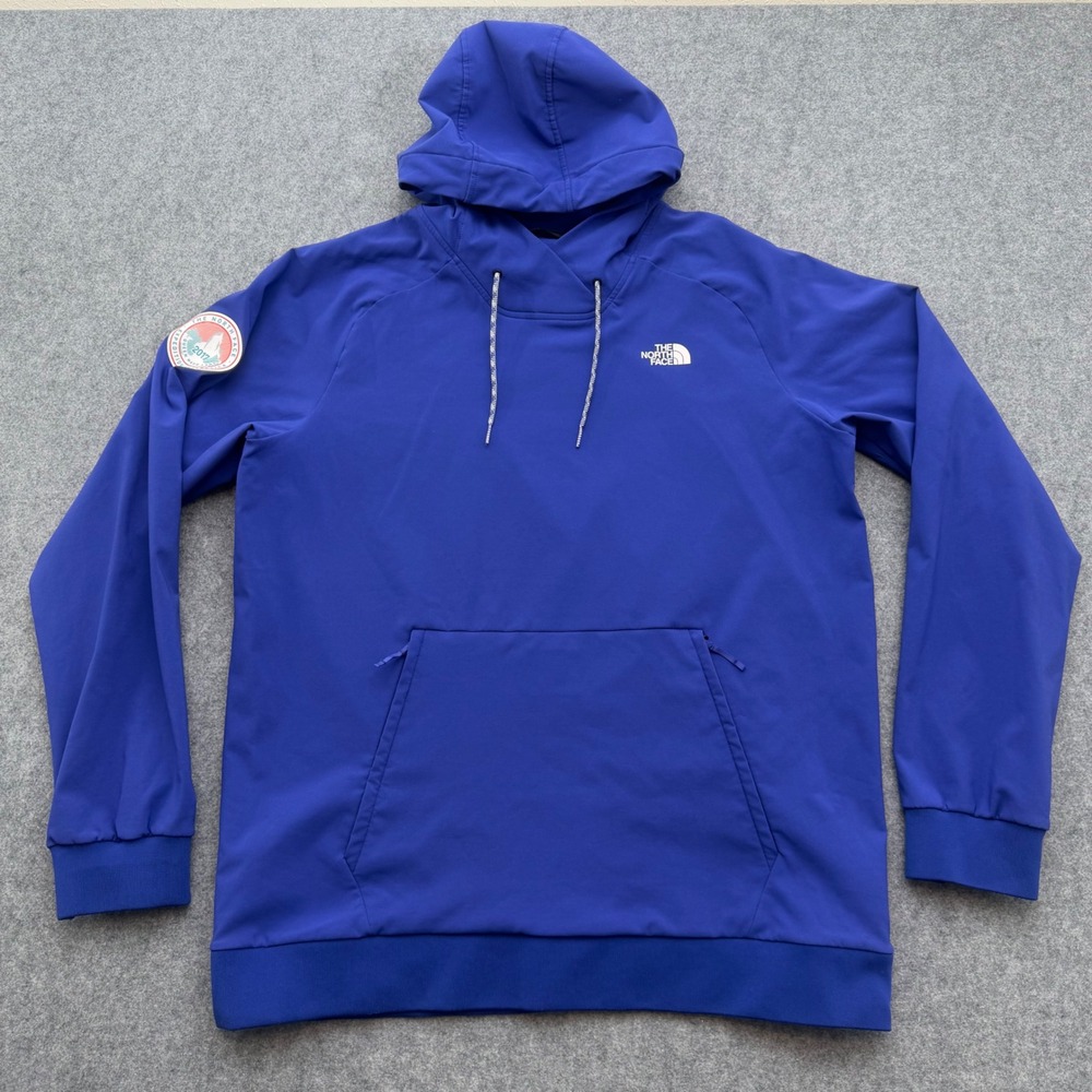 The North Face Expedition Antarctica 2017 Hoodie Blue Mens Large Patch Pullover